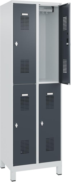 FORMAT Garderobenschrank
B600xT500xH1950 mm
RAL7035/7016, 2x2 Abteile - Detail 1