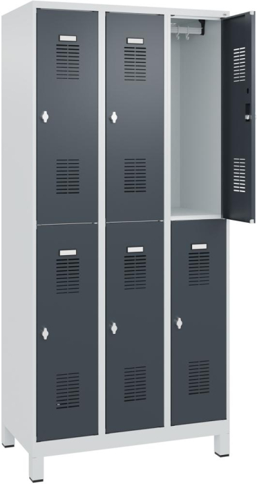 FORMAT Garderobenschrank
B900xT500xH1950 mm
RAL7035/7016, 3x2 Abteile - Detail 1