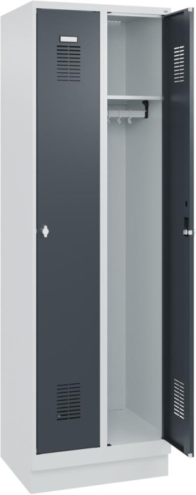 FORMAT Garderobenschrank
B600xT500xH1950 mm
RAL 7035/7016, 2 Abteile - Detail 1