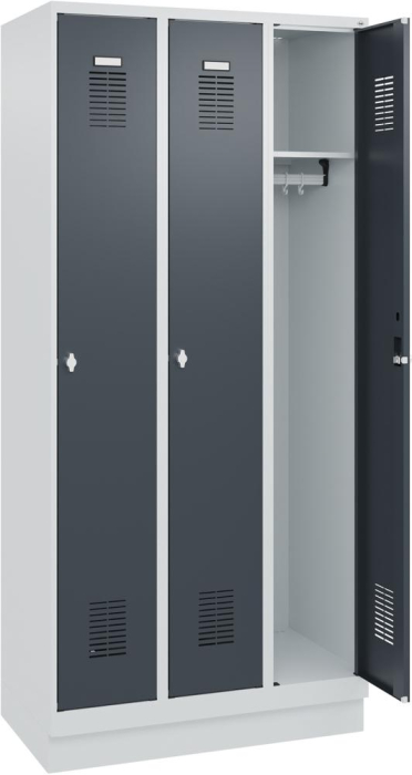 FORMAT Garderobenschrank
B900xT500xH1950 mm
RAL 7035/7016, 3 Abteile - Detail 1
