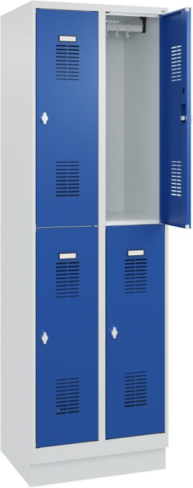 FORMAT Garderobenschrank
B600xT500xH1950 mm
RAL7035/5010, 2x2 Abteile - Detail 1