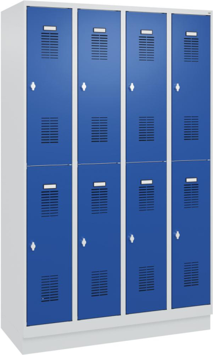 FORMAT Garderobenschrank
B1200xT500xH1950 mm
RAL7035/5010, 4x2 Abteile - Detail 1