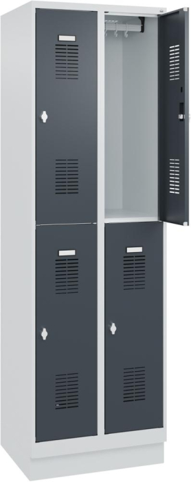 FORMAT Garderobenschrank
B600xT500xH1950 mm
RAL7035/7016, 2x2 Abteile - Detail 1