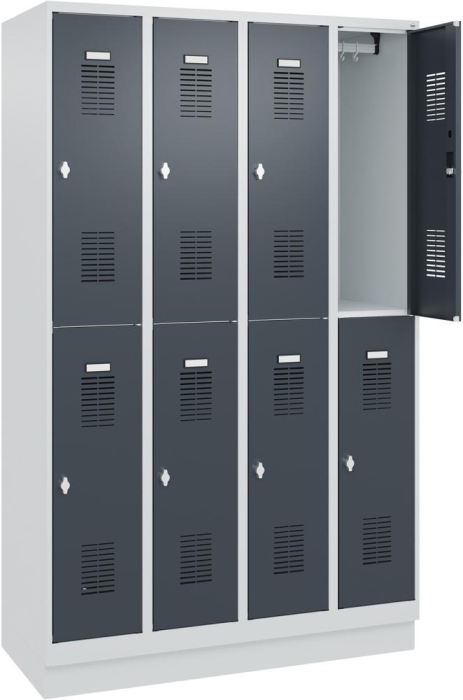 FORMAT Garderobenschrank
B1200xT500xH1950 mm
RAL7035/7016, 4x2 Abteile - Detail 1