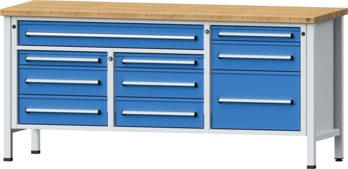 Anke Kastenwerkbank
B2000xT700xH930mm
RAL7035/RAL5012 BMP 40mm - Detail 1