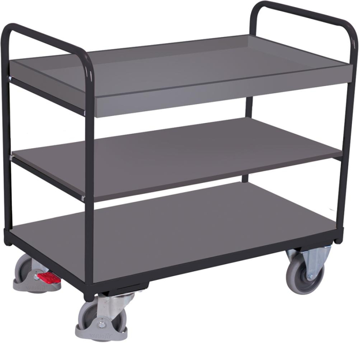 Etagenwagen
Ladefläche B455xT815 mm
Tragkraft 250kg RAL 7016 - Detail 1