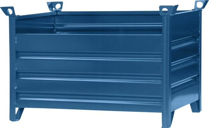Vollwand-Stapelpalette
1500 kg
enzianblau RAL 5010 - Detail 1