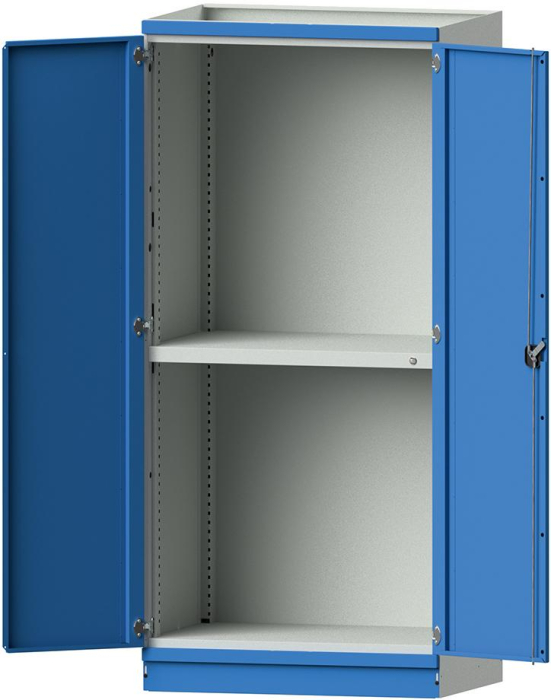 Leergehäuse Modell 102
B1015xT720xH2200mm
RAL 7035/5012 mit Türen - Detail 1