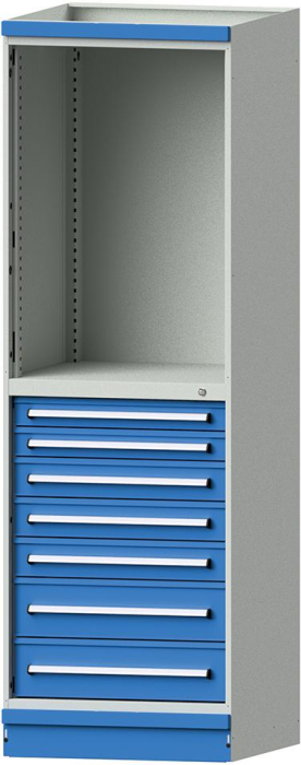 Modulschrank Modell 3005
B715xT720xH2200mm
RAL 7035/5012 - Detail 1