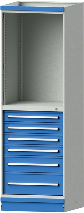 Modulschrank Modell 3007
B715xT720xH2200mm
RAL 7035/5012 - Detail 1