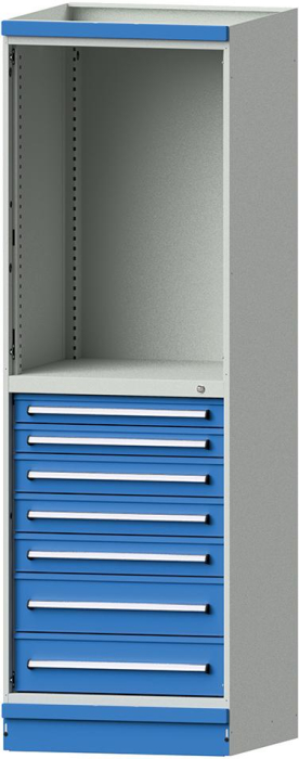 Modulschrank Modell 3005
B715xT720xH2200mm
RAL 7035/5012 - Detail 1