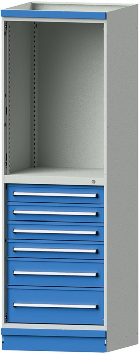 Modulschrank Modell 3007
B715xT720xH2200mm
RAL 7035/5012 - Detail 1