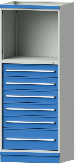 Modulschrank Modell 4003
B865xT720xH2200mm
RAL 7035/5012 - Detail 1