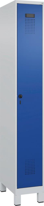 Garderobenschrank EVOLO
mit 100 mm hohen Füßen
RAL 7035/5010, 1 Abteil - Detail 1