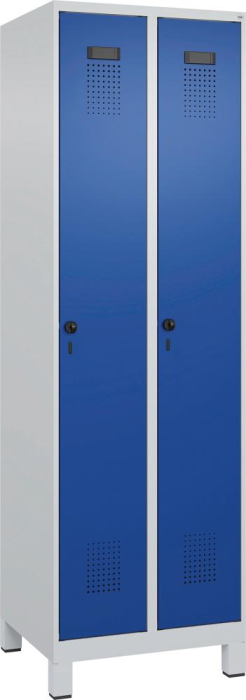 Garderobenschrank EVOLO
mit 100 mm hohen Füßen
RAL 7035/5010, 2 Abteile - Detail 1