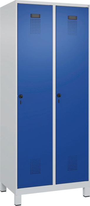 Garderobenschrank EVOLO
mit 100 mm hohen Füßen
RAL 7035/5010, 2 Abteile - Detail 1
