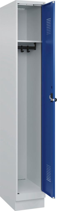 Garderobenschrank EVOLO
mit 100 mm hohem Sockel
RAL 7035/5010, 1 Abteil - Detail 1