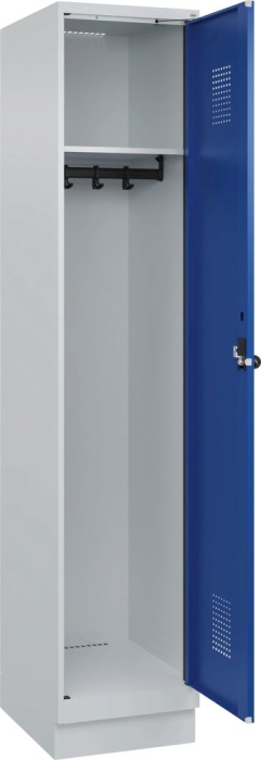 Garderobenschrank EVOLO
mit 100 mm hohem Sockel
RAL 7035/5010, 1 Abteil - Detail 1