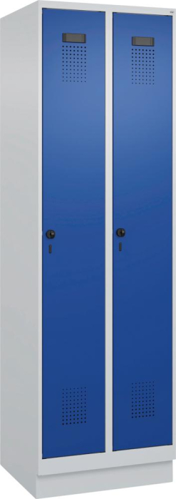 Garderobenschrank EVOLO
mit 100 mm hohem Sockel
RAL 7035/5010, 2 Abteile - Detail 1