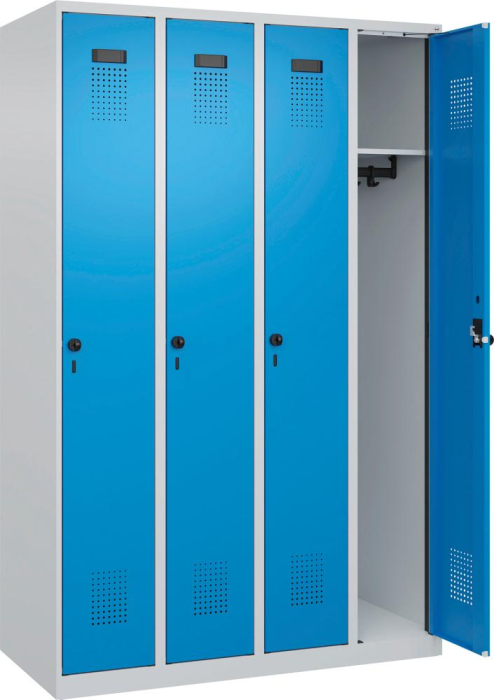 Garderobenschrank EVOLO
bodenstehend
RAL 7035/5012, 4 Abteile - Detail 1