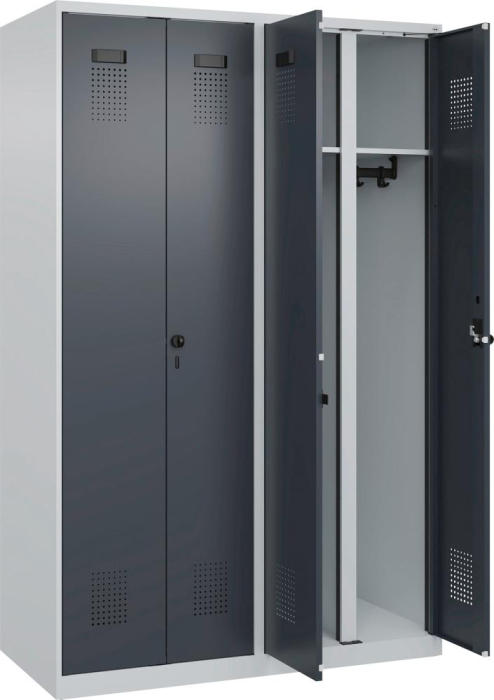 S/W-Gard.-Schrank EVOLO
bodenstehend
RAL 7035/7016, 4 Abteile - Detail 1