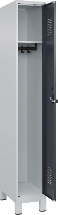 Garderobenschrank EVOLO
mit 100 mm hohen Füßen
RAL 7035/7016, 1 Abteil - Detail 1