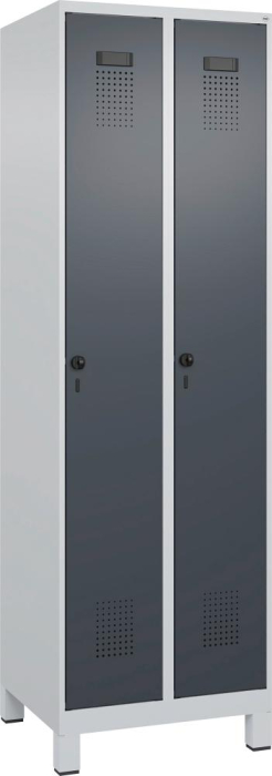 Garderobenschrank EVOLO
mit 100 mm hohen Füßen
RAL 7035/7016, 2 Abteile - Detail 1