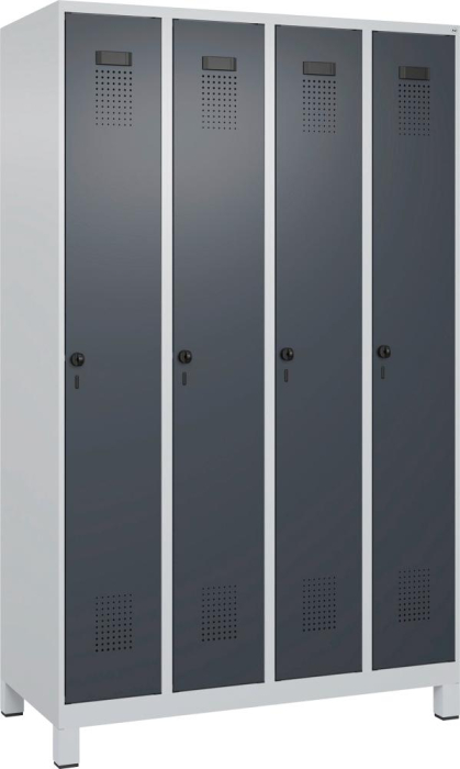 Garderobenschrank EVOLO
mit 100 mm hohen Füßen
RAL 7035/7016, 4 Abteile - Detail 1