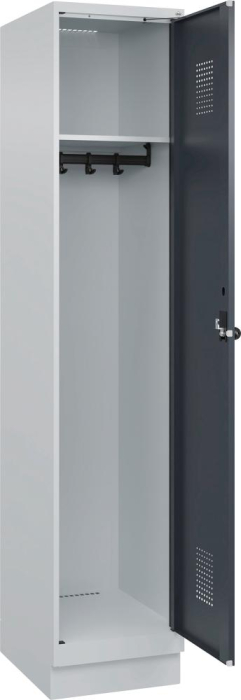 Garderobenschrank EVOLO
mit 100 mm hohem Sockel
RAL 7035/7016, 1 Abteil - Detail 1