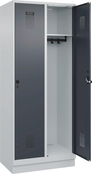 Garderobenschrank EVOLO
mit 100 mm hohem Sockel
RAL 7035/7016, 2 Abteile - Detail 1