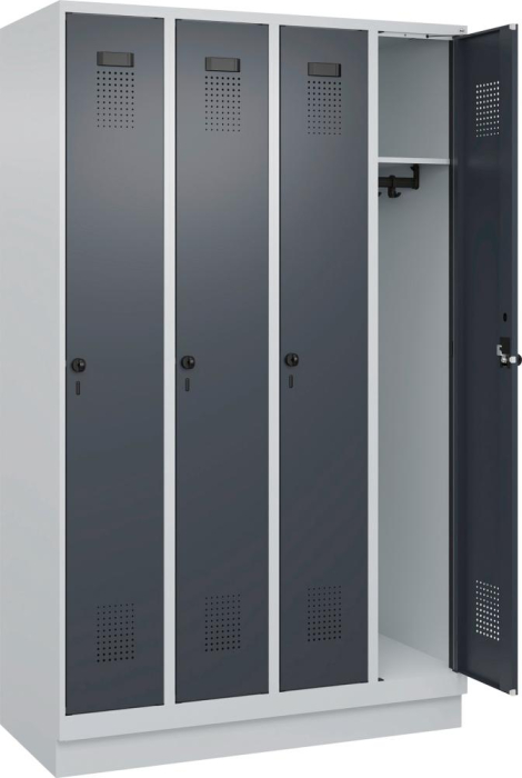 Garderobenschrank EVOLO
mit 100 mm hohem Sockel
RAL 7035/7016, 4 Abteile - Detail 1