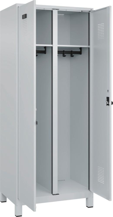 S/W-Gard.-Schrank EVOLO
mit 100 mm hohen Füßen
RAL 7035/7035, 2 Abteile - Detail 1