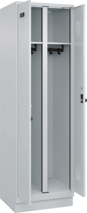 S/W-Gard.-Schrank EVOLO
mit 100 mm hohem Sockel
RAL 7035/7035, 2 Abteile - Detail 1