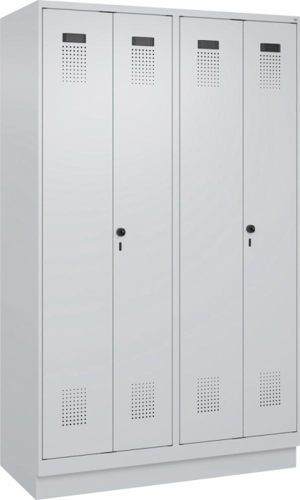 S/W-Gard.-Schrank EVOLO
mit 100 mm hohem Sockel
RAL 7035/7035, 4 Abteile - Detail 1