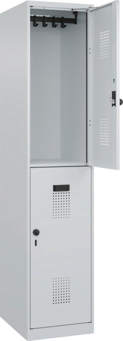 Doppelst. Schrank EVOLO
bodenstehend
RAL7035/7035, 1x2Abteile - Detail 1