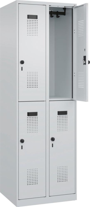 Doppelst. Schrank EVOLO
bodenstehend
RAL7035/7035, 2x2Abteile - Detail 1