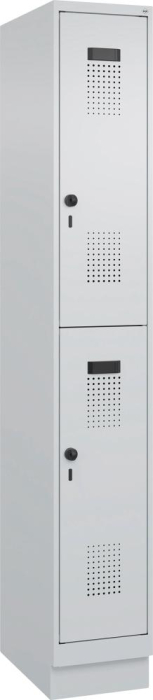 Doppelst. Schrank EVOLO
mit 100 mm hohem Sockel
RAL7035/7035, 1x2Abteile - Detail 1