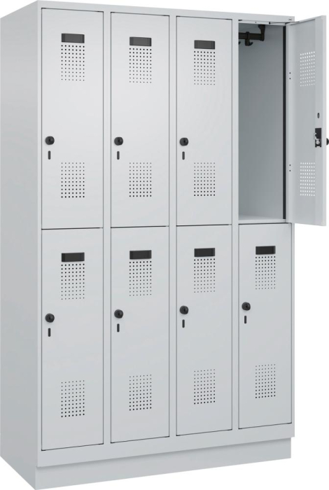Doppelst. Schrank EVOLO
mit 100 mm hohem Sockel
RAL7035/7035, 4x2Abteile - Detail 1