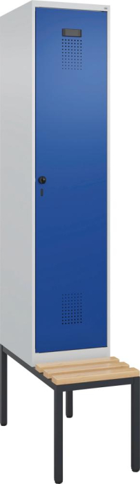 Garderobenschrank EVOLO
mit untergeb. Sitzbank
RAL 7035/5010, 1 Abteil - Detail 1