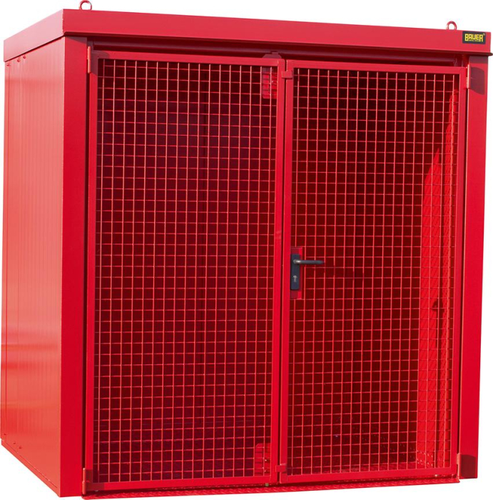 Gasflaschen-Container
GFC-B M2,
lackiert, Feuerrot - Detail 1