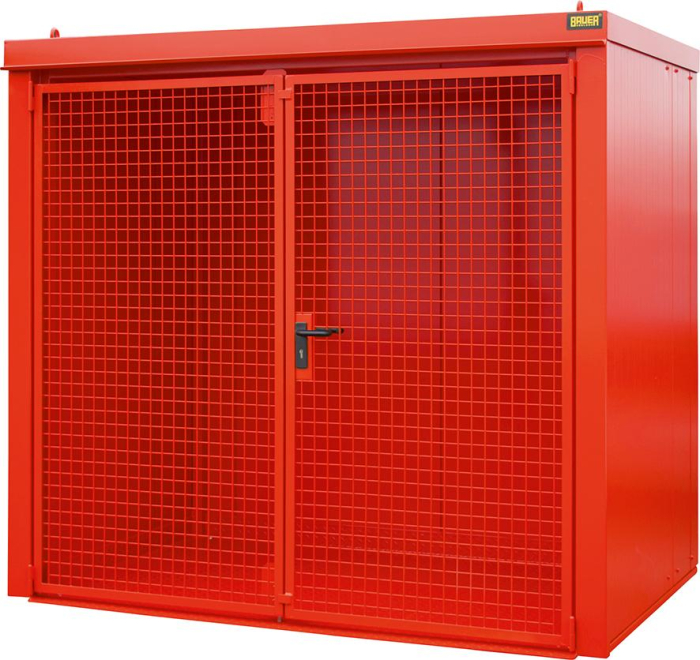 Gasflaschen-Container
GFC-B M3,
lackiert, Feuerrot - Detail 1