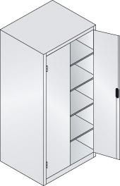 Flügeltürenschrank XXL
B930xT800xH1950 mm
RAL 7035/5012,4Fachböden - Detail 1