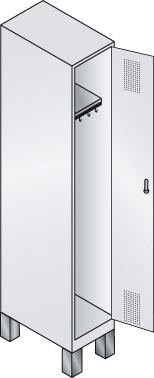 Garderobenschrank Evolo
B320xT500xH1850 mm
1 Abteil, RAL7035 - Detail 1