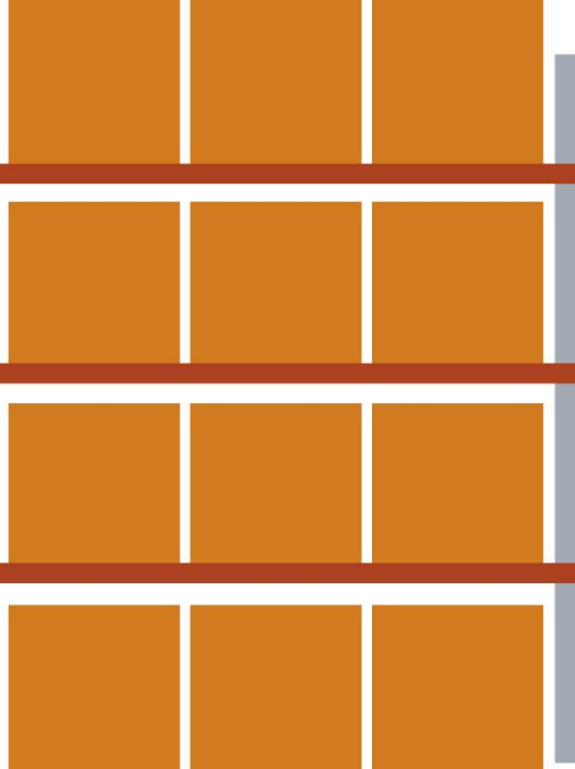 Palettenregal MULTIPAL
B2700xT1100xH5500 mm
Anbaufeld 12 Plätze - Detail 1