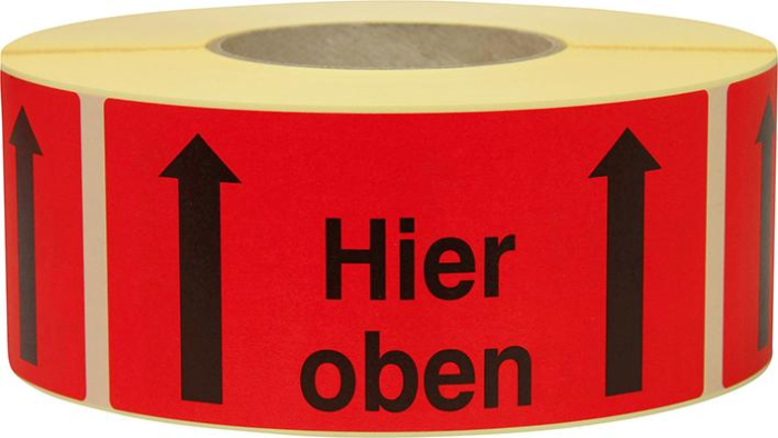 Hinweis Etiketten
Hier oben,1000 Stk./Rolle
1.000 Stk/Rolle - Detail 1