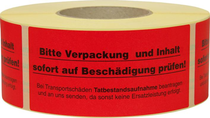 Hinweis Etiketten
Inhalt prüfen
1.000 Stk/Rolle - Detail 1