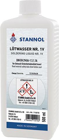 STANNOL-Lötwasser
500-ml-Flasche P9189.0500
UN 3082 - Detail 1