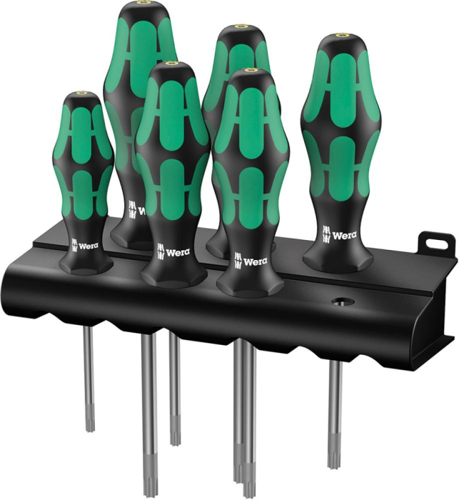 WERA TORX-Festh.-Schraubendr.-
Satz 6-tlg. TX10-40
m. sw. Wandhalter - P5904.0100 - Detail 1