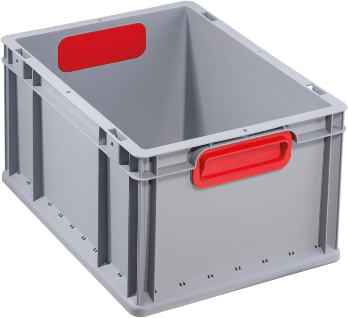 EuroBox 422,400x300x220mm
Griffe geschl.,grau/rot - Detail 1