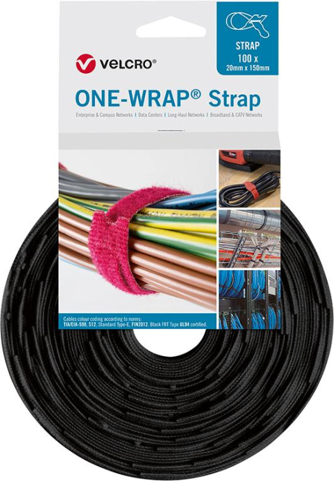 VELCRO Klettkabelbinder
ONE-WRAP Strap
20 x 200mm, schwarz, - Detail 1
